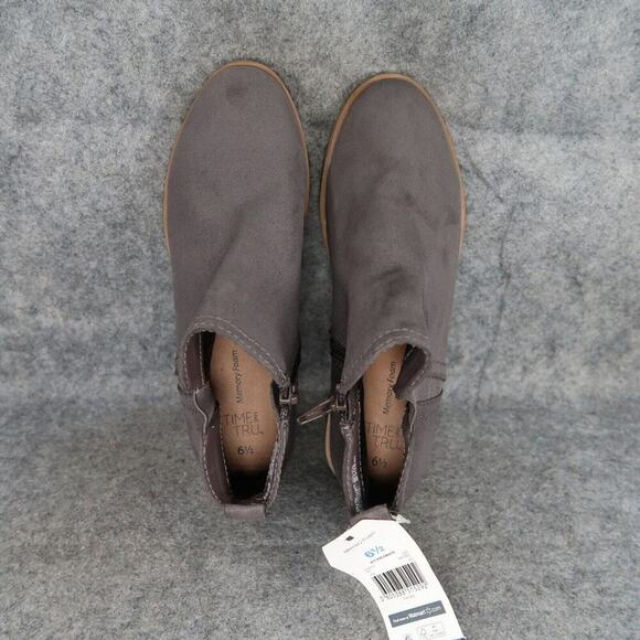 Time and Tru Shoes Womens 6.5 Bootie Fashion Classic Block Heel Memory Foam Grey - Picture 7 of 13